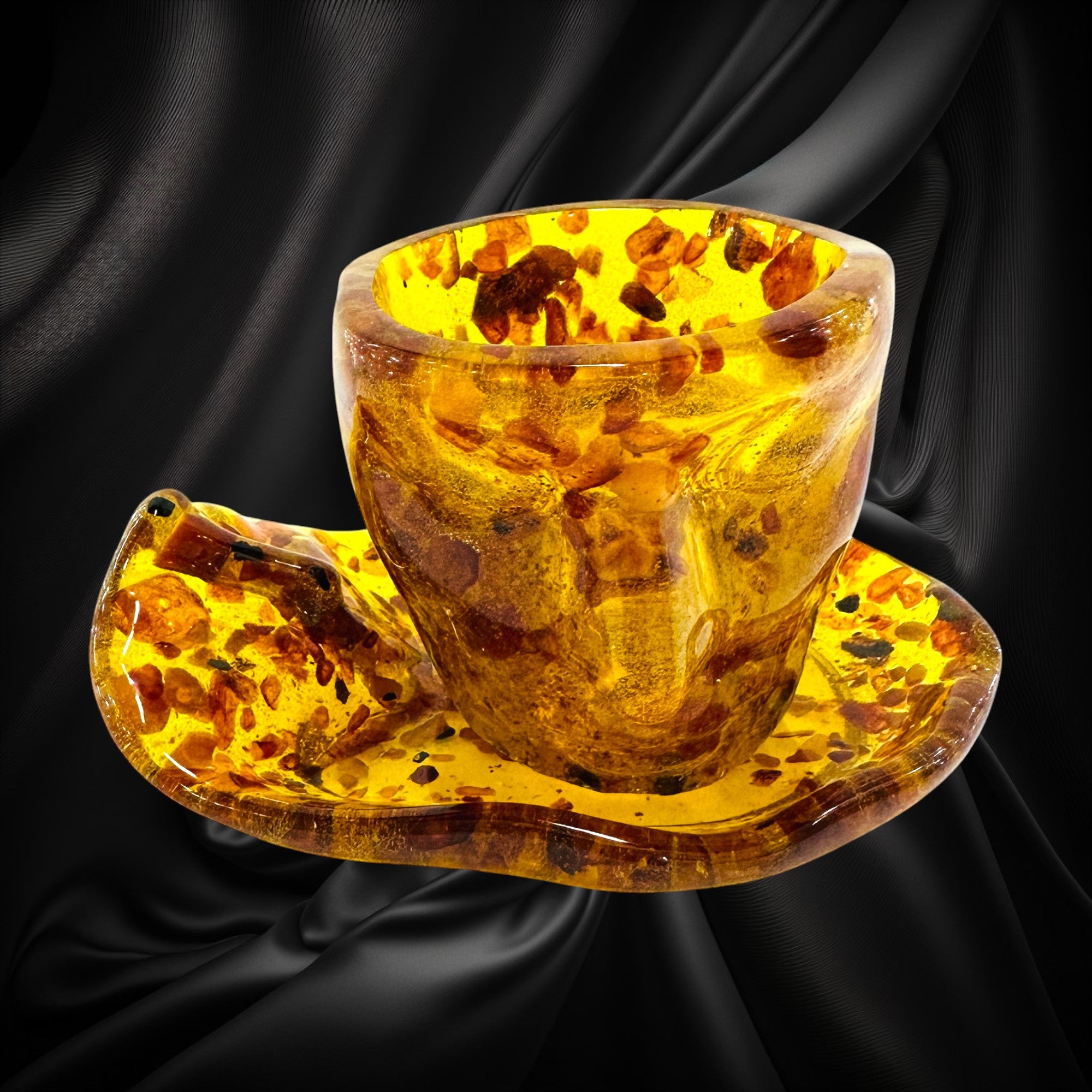 USA Handmade Amber Coffee and Tea Cup Souvenir Baltic Amber Home Decor Amber Gift Amber Tableware KIZIMA