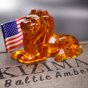 Leo Zodiac Lion Baltic Amber Figurine — Made in USA | KIZIMA®