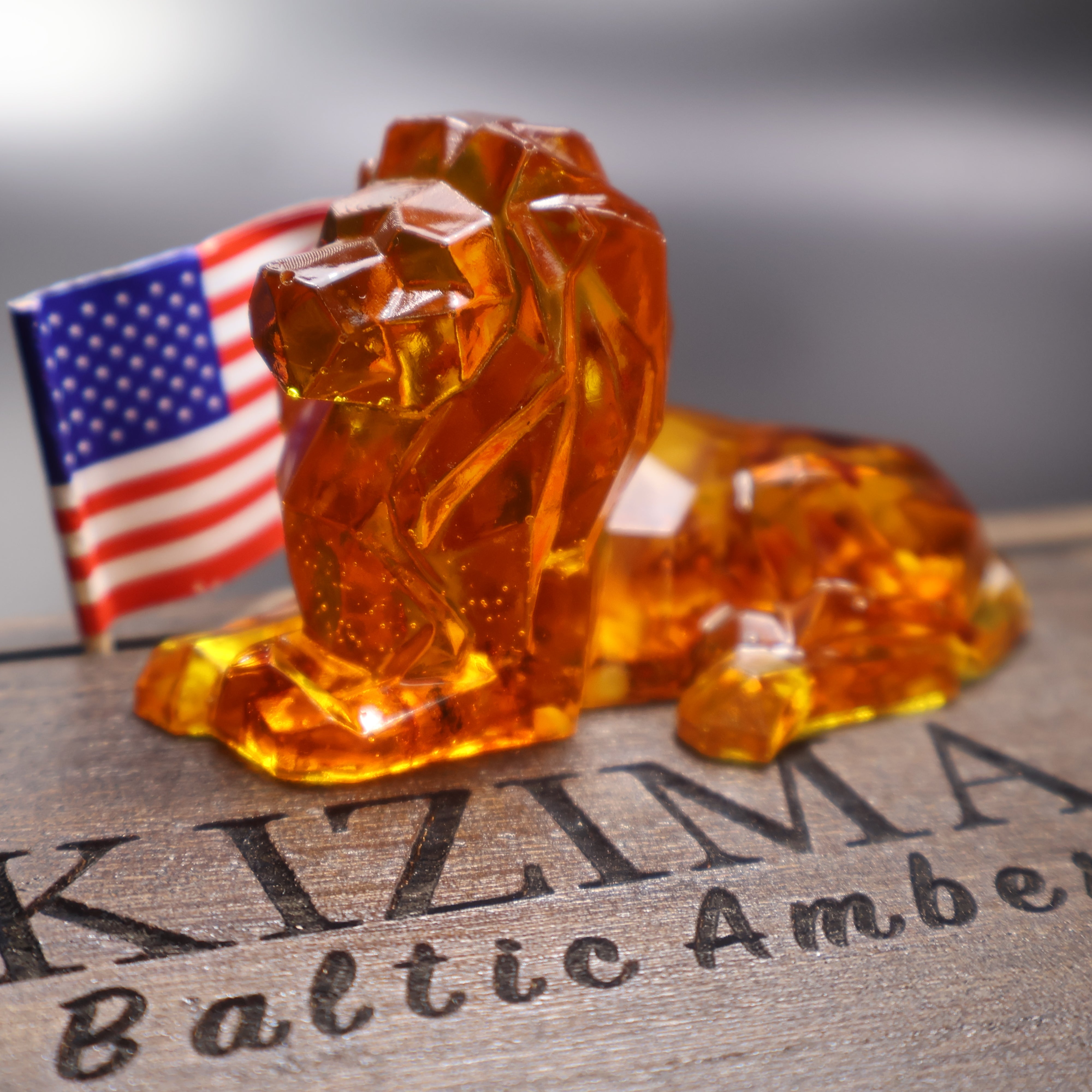 Leo Zodiac Lion Baltic Amber Figurine — Made in USA | KIZIMA®