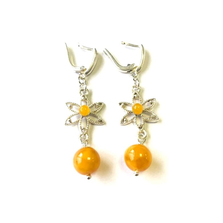 USA Handmade Amber Earrings Dangle Baltic Amber Gift Earrings KIZIMA