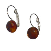 Boucles d'oreilles faites à la main aux États-Unis avec hémisphère d'ambre KIZIMA