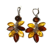 USA Handmade Earrings Multi-colored Bouquet of Amber KIZIMA