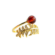 Handmade Baltic Sphere Amber Ring Authors design
