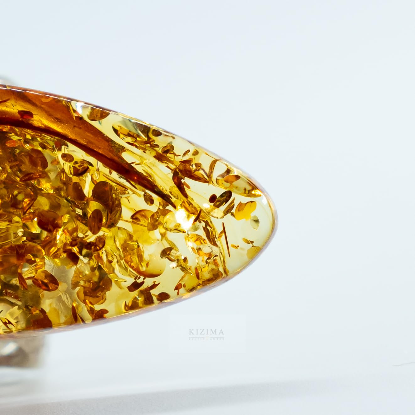 USA Ring Certified Natural Cognac Gem Amber Authors design Handmade KIZIMA