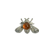USA 925 Sterling Silver HANDMADE Amber brooch KIZIMA