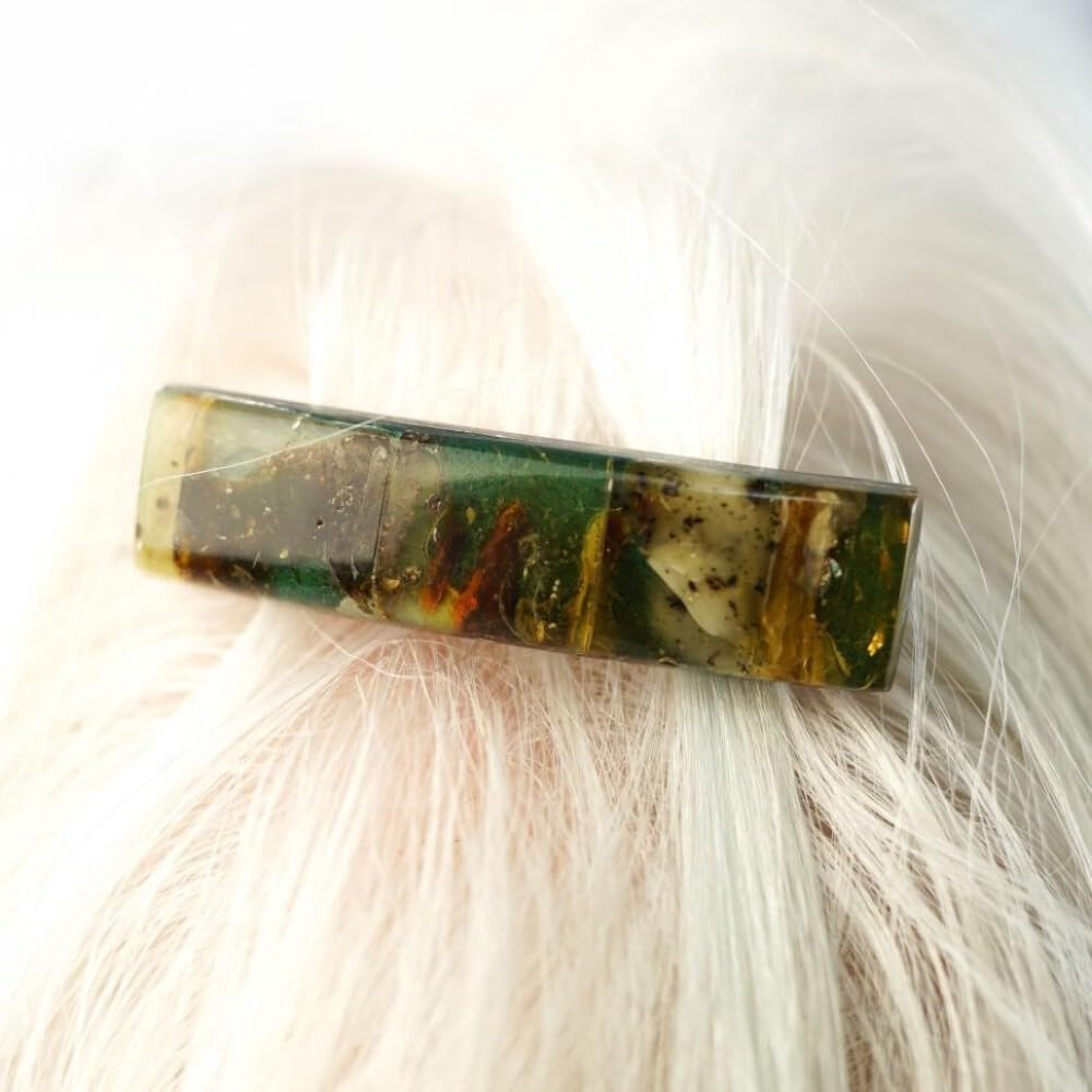 Hairpin Inlaid With Amber Made of Baltic Amber Handmade