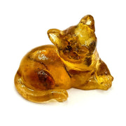 USA Handmade Baltic Amber Cat Figurine, Genuine Amber Home Decor, Decorative Christmas Gift, KIZIMA