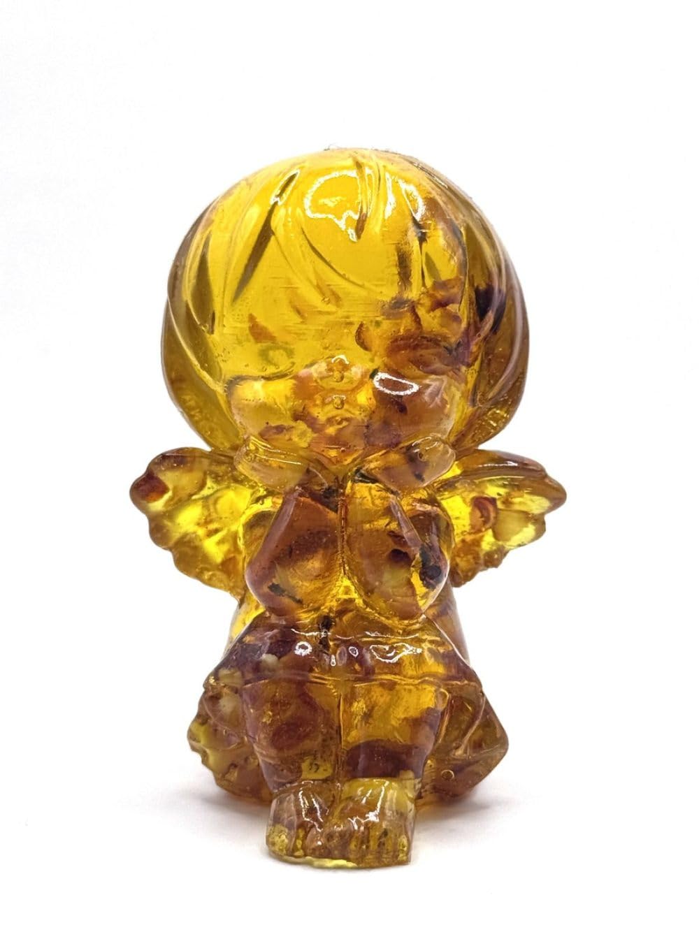 USA Handmade Charming Angel Figurine with Amber, Handcrafted Home Decor Statue, Decorative Collectible, KIZIMA