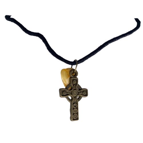 USA Cross Pendant Classic Christ Natural Baltic Amber Handmade New York Brooklyn KIZIMA