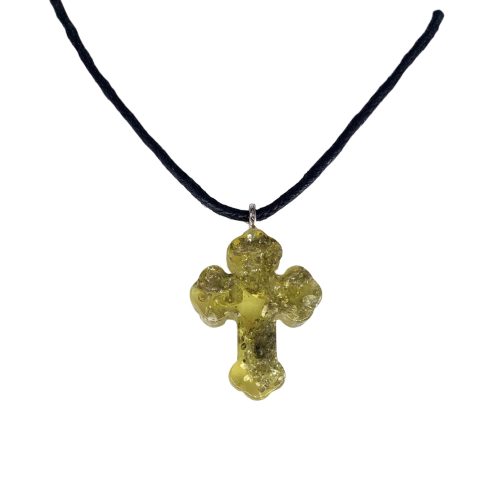 USA Cross Pendant Classic Christ Natural Baltic Amber Handmade New York Brooklyn KIZIMA