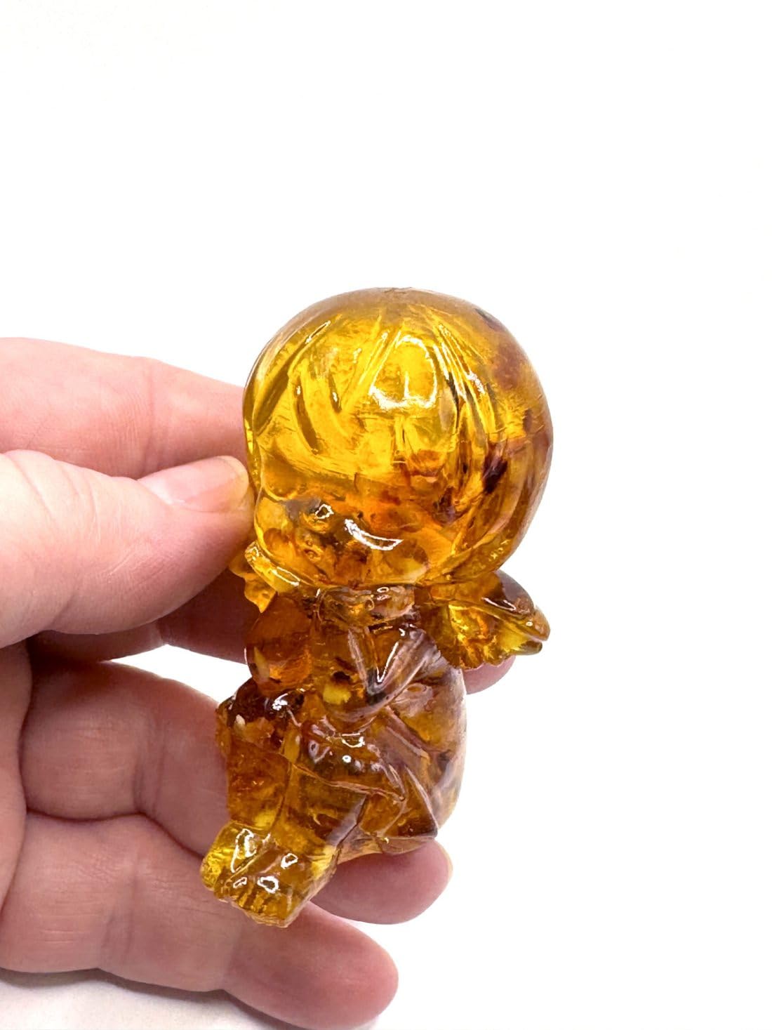 USA Handmade Charming Angel Figurine with Amber, Handcrafted Home Decor Statue, Decorative Collectible, KIZIMA