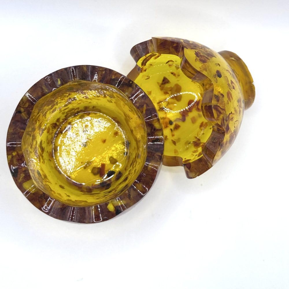USA Handmade Amber Decorative Easter Egg, Unique Holiday Decor with Gift Box, KIZIMA