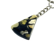 USA KIZIMA HANDMADE Amber Dark Triangle keychain accessories gift for Luck and Well-Beings