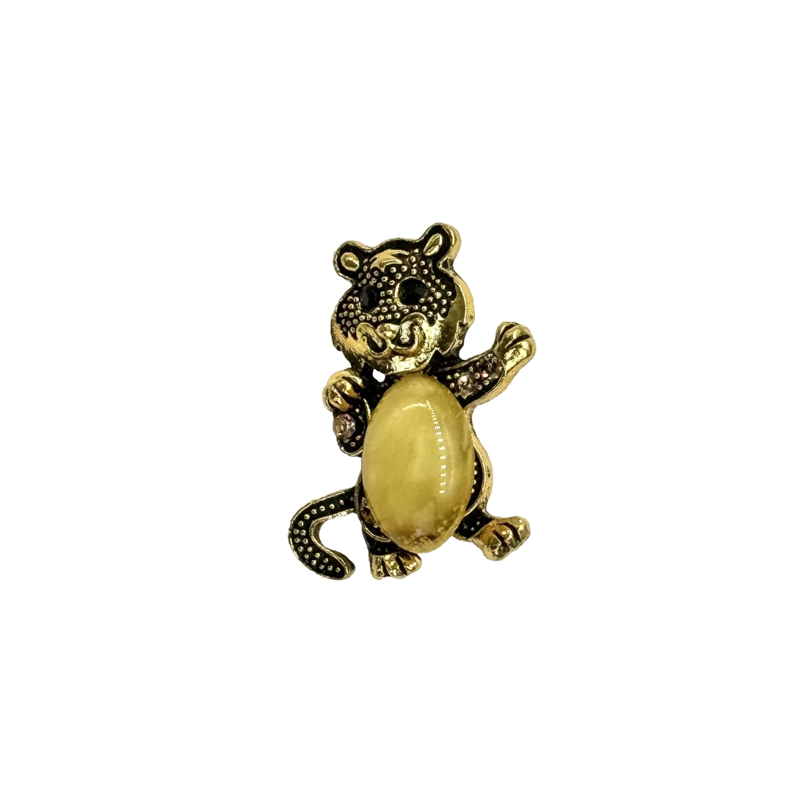 USA HANDMADE Brooch Cat Natural Amber Valentine's Day Gift Valentine's Day Gift KIZIMA