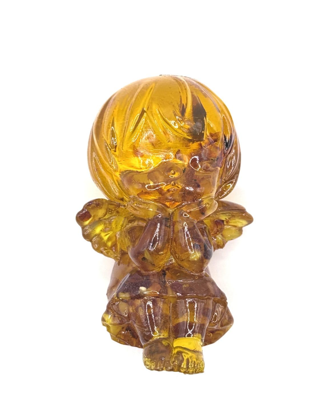 USA Handmade Charming Angel Figurine with Amber, Handcrafted Home Decor Statue, Decorative Collectible, KIZIMA