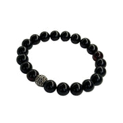 Handmade homme Black amber Bracelet for Men (11mm beads)