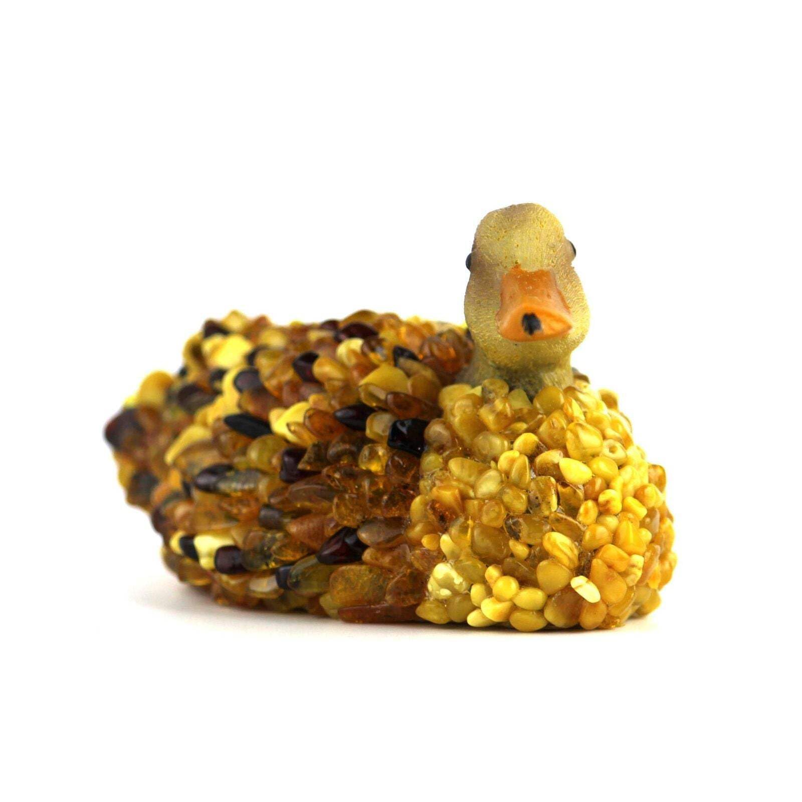 KIZIMA USA Handmade Figurine Souvenir Baltic Amber Duck Handmade Statuette Duck Sculpture Home Decor Souvenir Gift Unique Amber