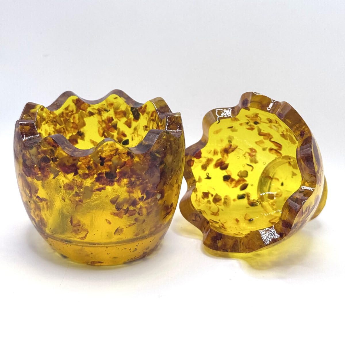 USA Handmade Amber Decorative Easter Egg, Unique Holiday Decor with Gift Box, KIZIMA