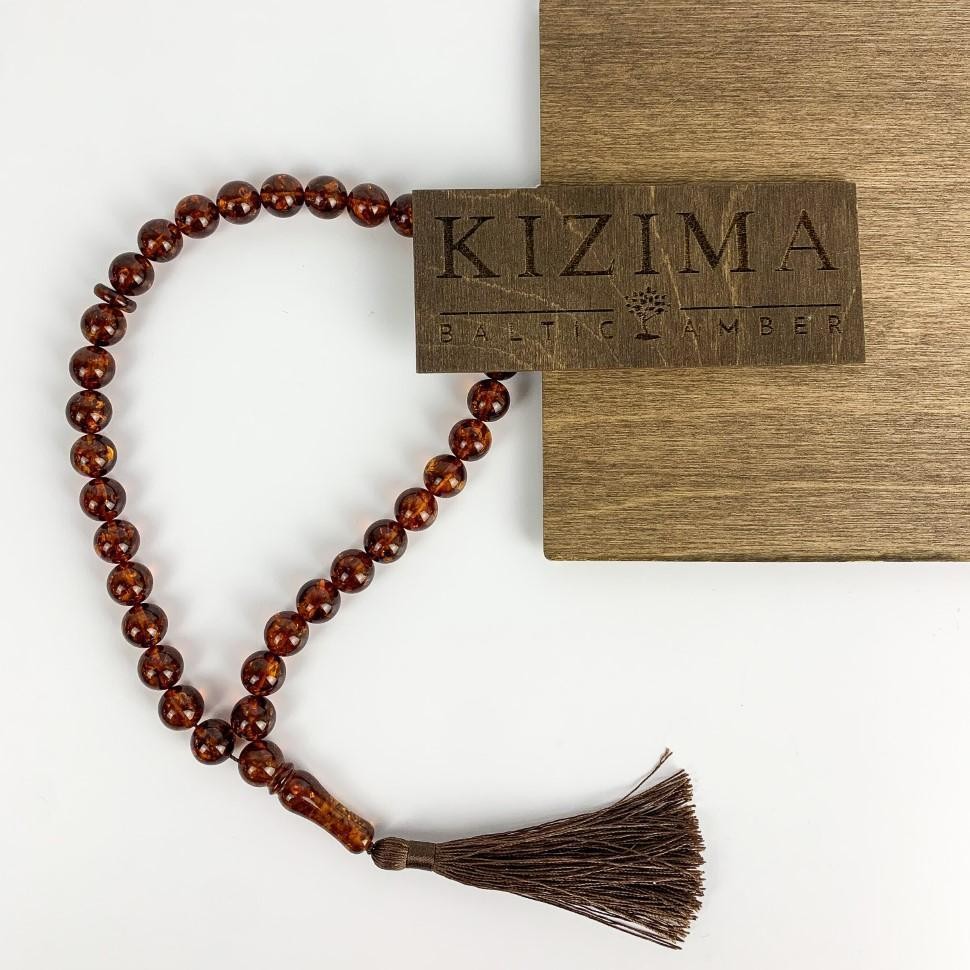 USA Handmade Natural Baltic Amber Muslim Rosary KIZIMA