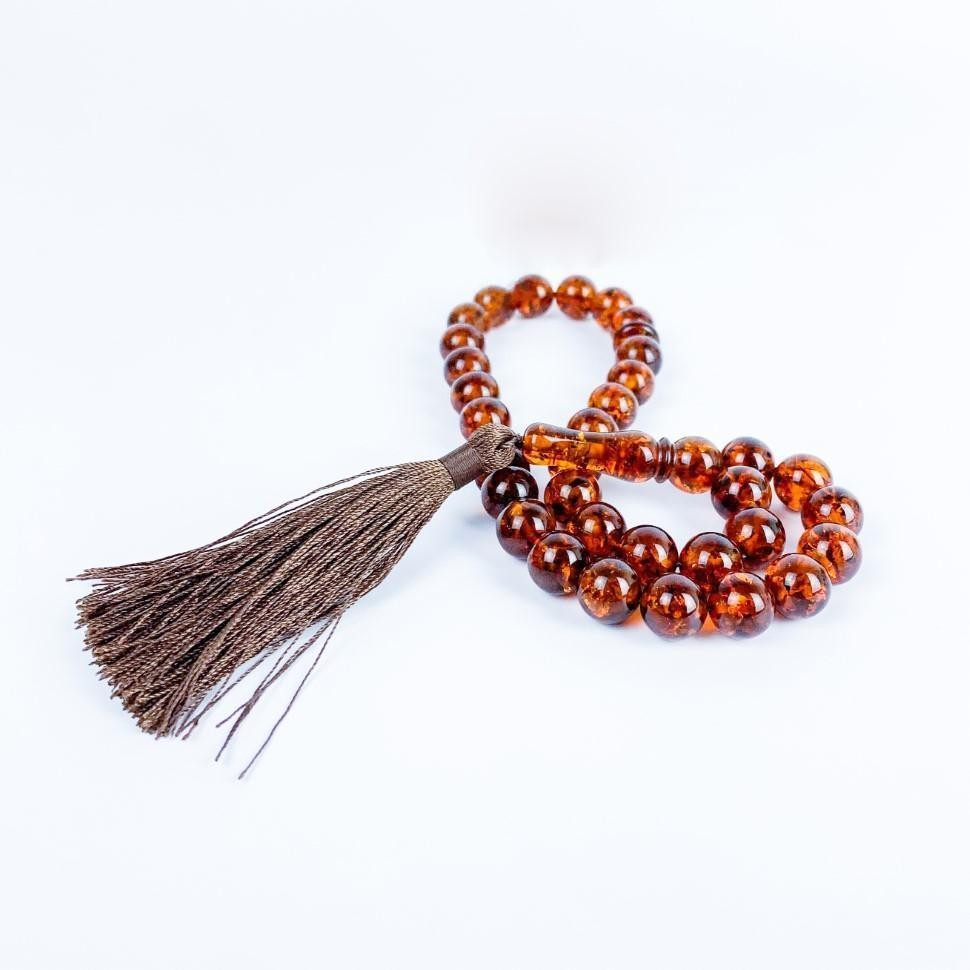 USA Handmade Natural Baltic Amber Muslim Rosary KIZIMA