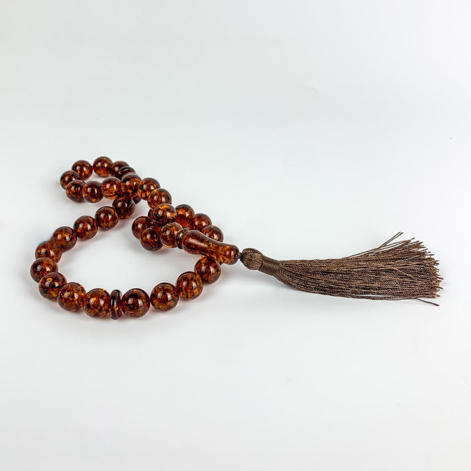 USA Handmade Natural Baltic Amber Muslim Rosary KIZIMA