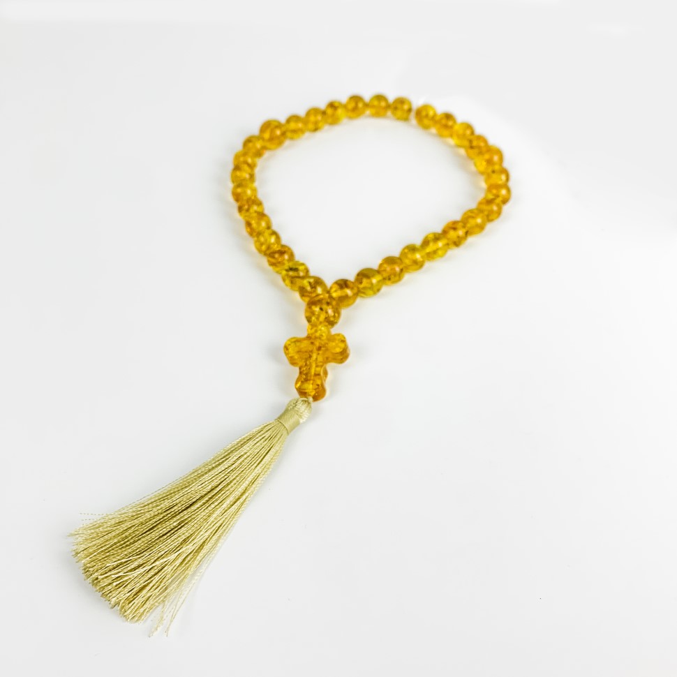 USA Handmade Natural Baltic Amber Christian Rosary KIZIMA