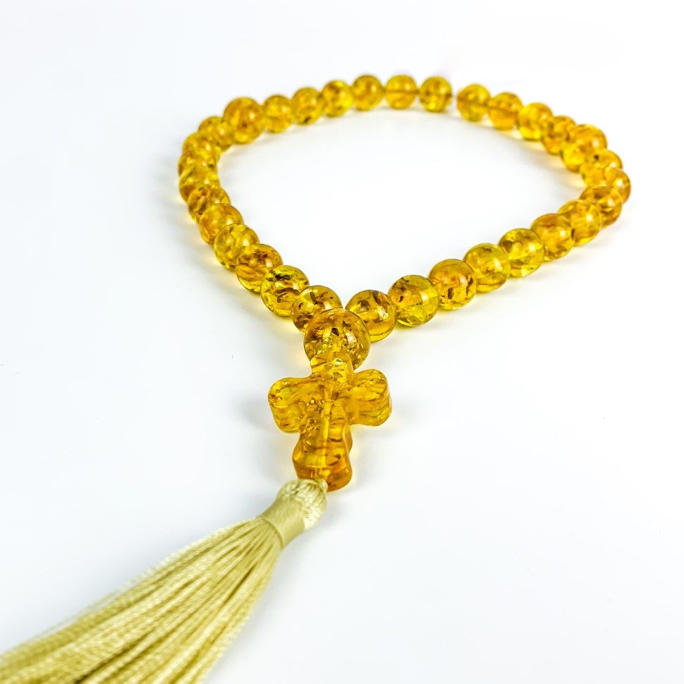 USA Handmade Natural Baltic Amber Christian Rosary KIZIMA