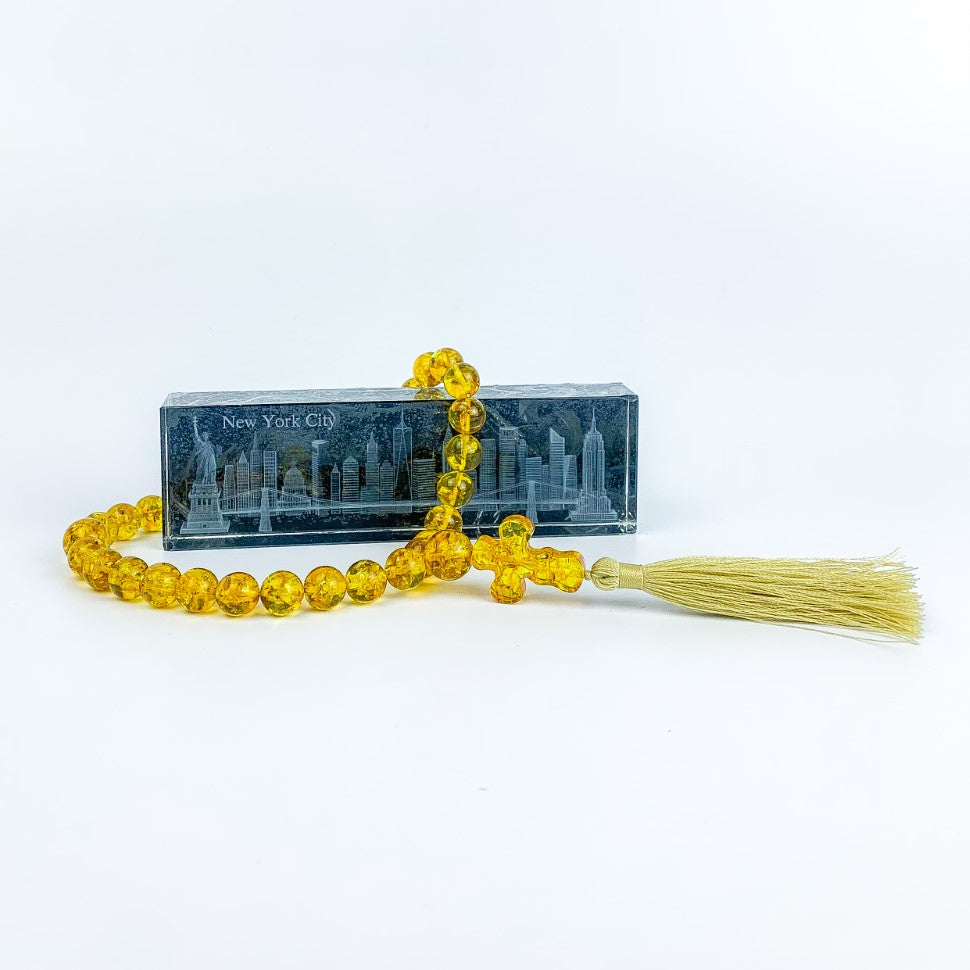 USA Handmade Natural Baltic Amber Christian Rosary KIZIMA
