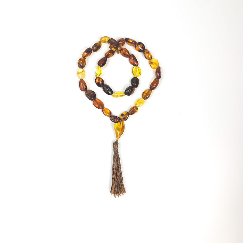 Handmade Muslim Tasbih from Natural Baltic Amber – Islamic Prayer Beads Gift for Him | KIZIMA USA