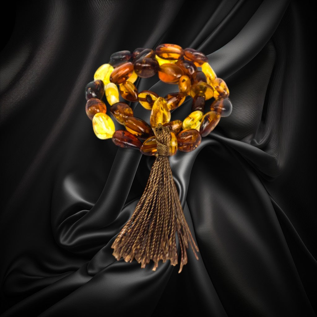 Handmade Muslim Tasbih from Natural Baltic Amber – Islamic Prayer Beads Gift for Him | KIZIMA USA