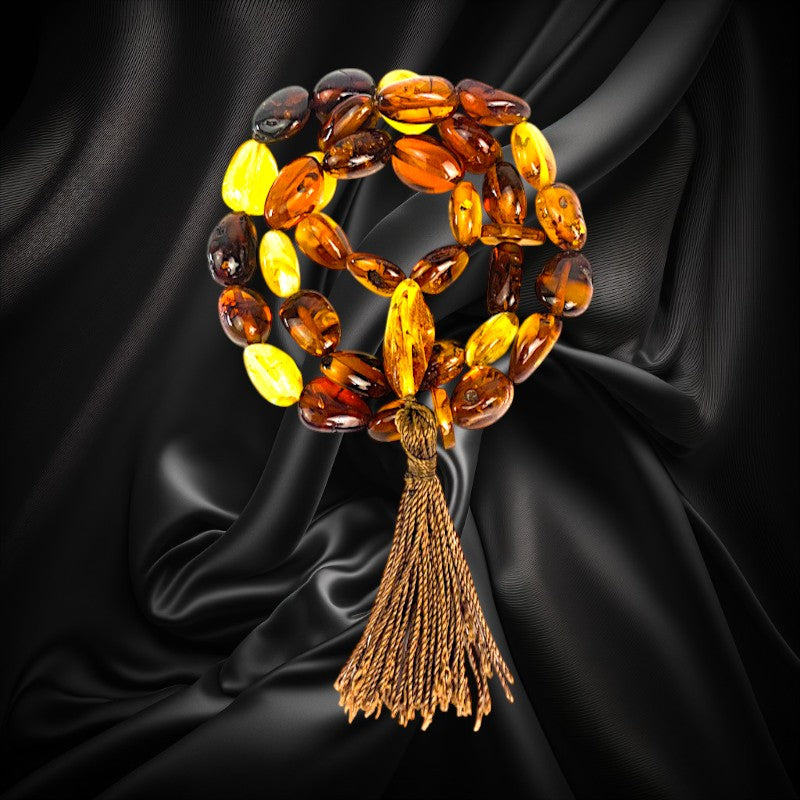 Handmade Muslim Tasbih from Natural Baltic Amber – Islamic Prayer Beads Gift for Him | KIZIMA USA