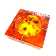 USA KIZIMA HANDMADE Square Ashtray Natural Amber Gift