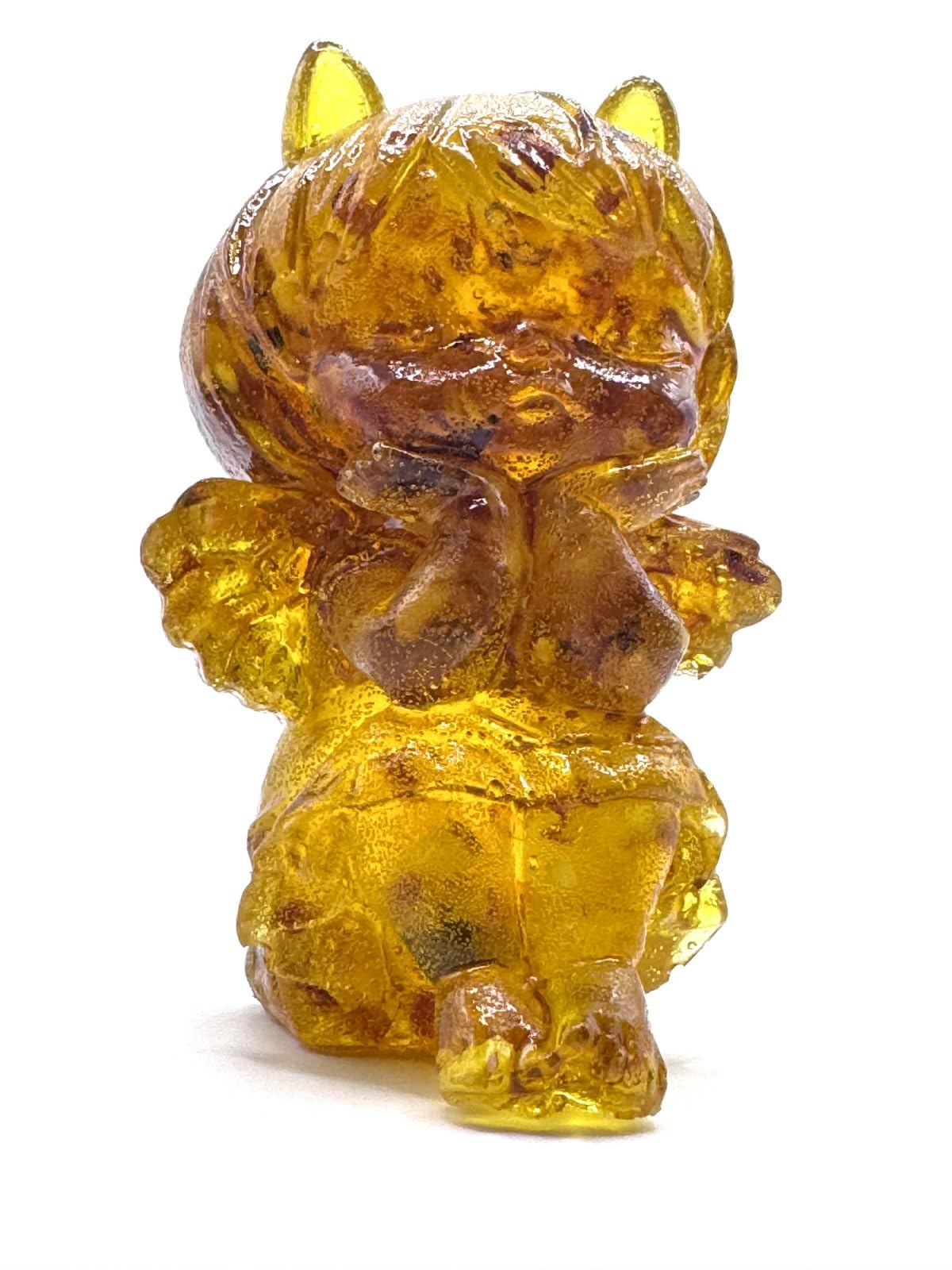 USA Handmade Charming Angel Figurine with Amber, Handcrafted Home Decor Statue, Decorative Collectible KIZIMA