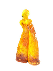 USA HANDMADE KIZIMA Figurine Woman and Girl Amber