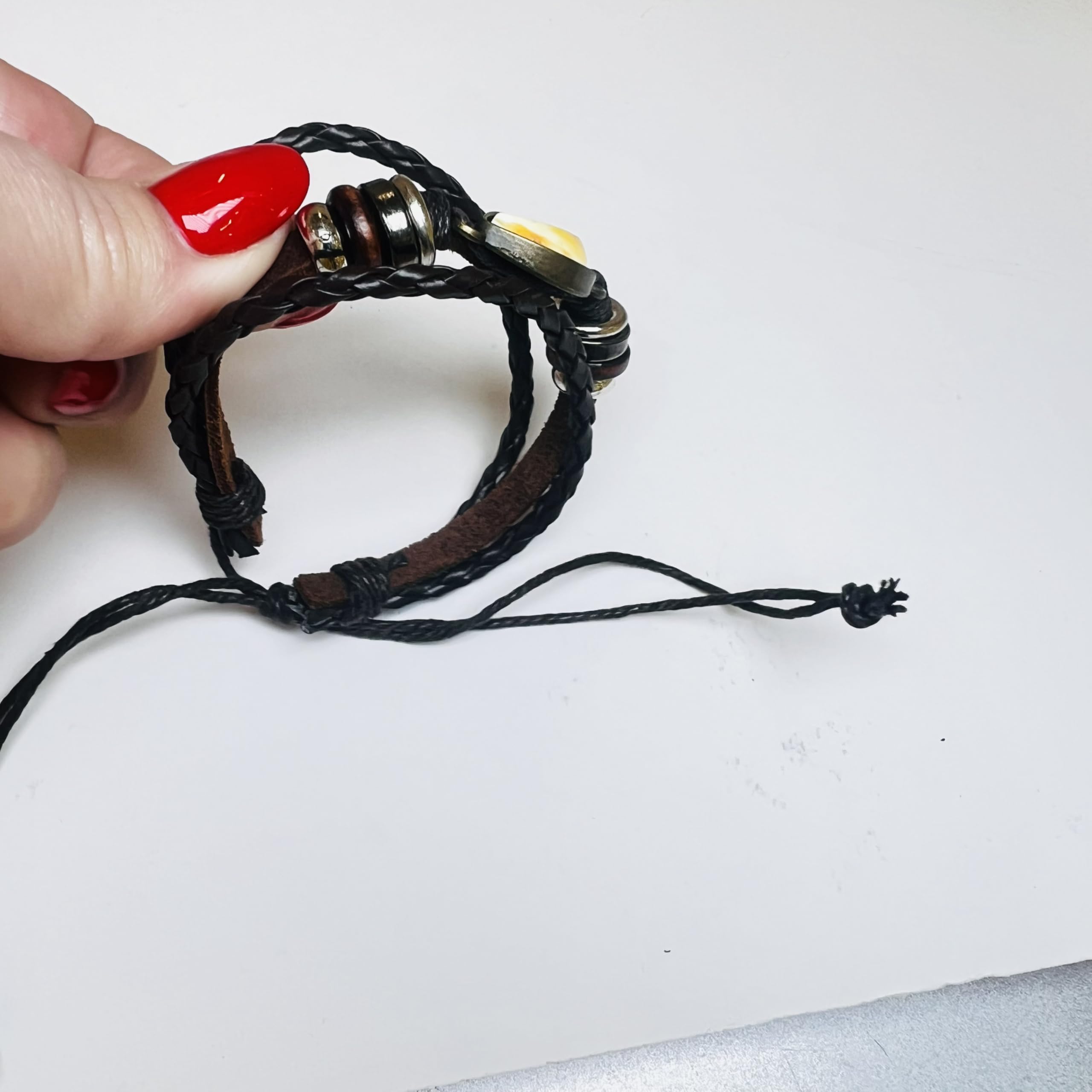 USA Handmade leather Bracelet with Baltic amber KIZIMA