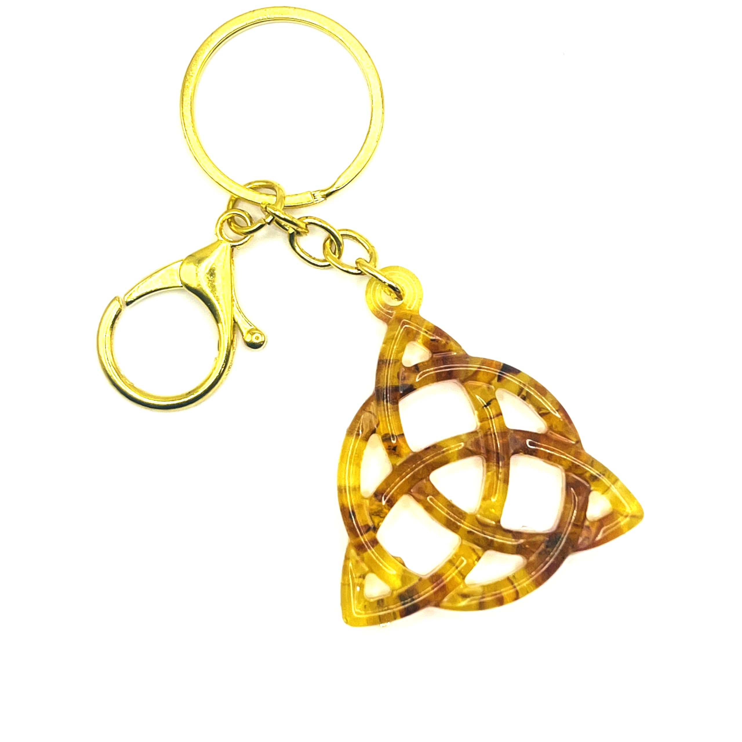 KIZIMA USA Handmade Amber TRIAD Keychain Pendant for Bag Universal Lucky Charm Car Accessory