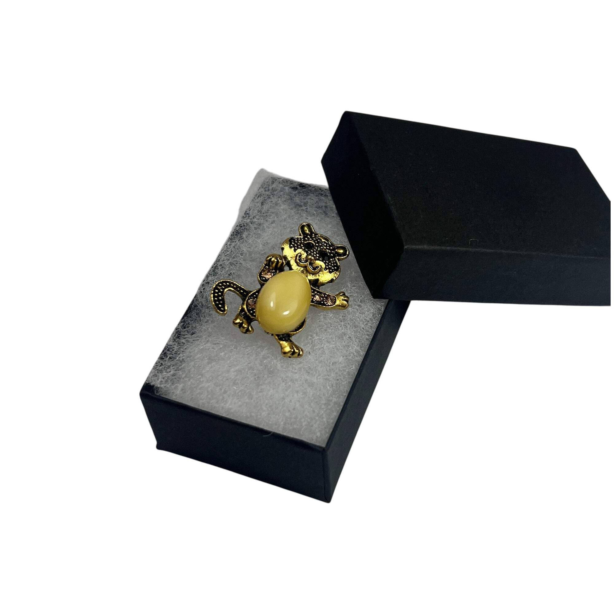 USA HANDMADE Brooch Cat Natural Amber Valentine's Day Gift Valentine's Day Gift KIZIMA