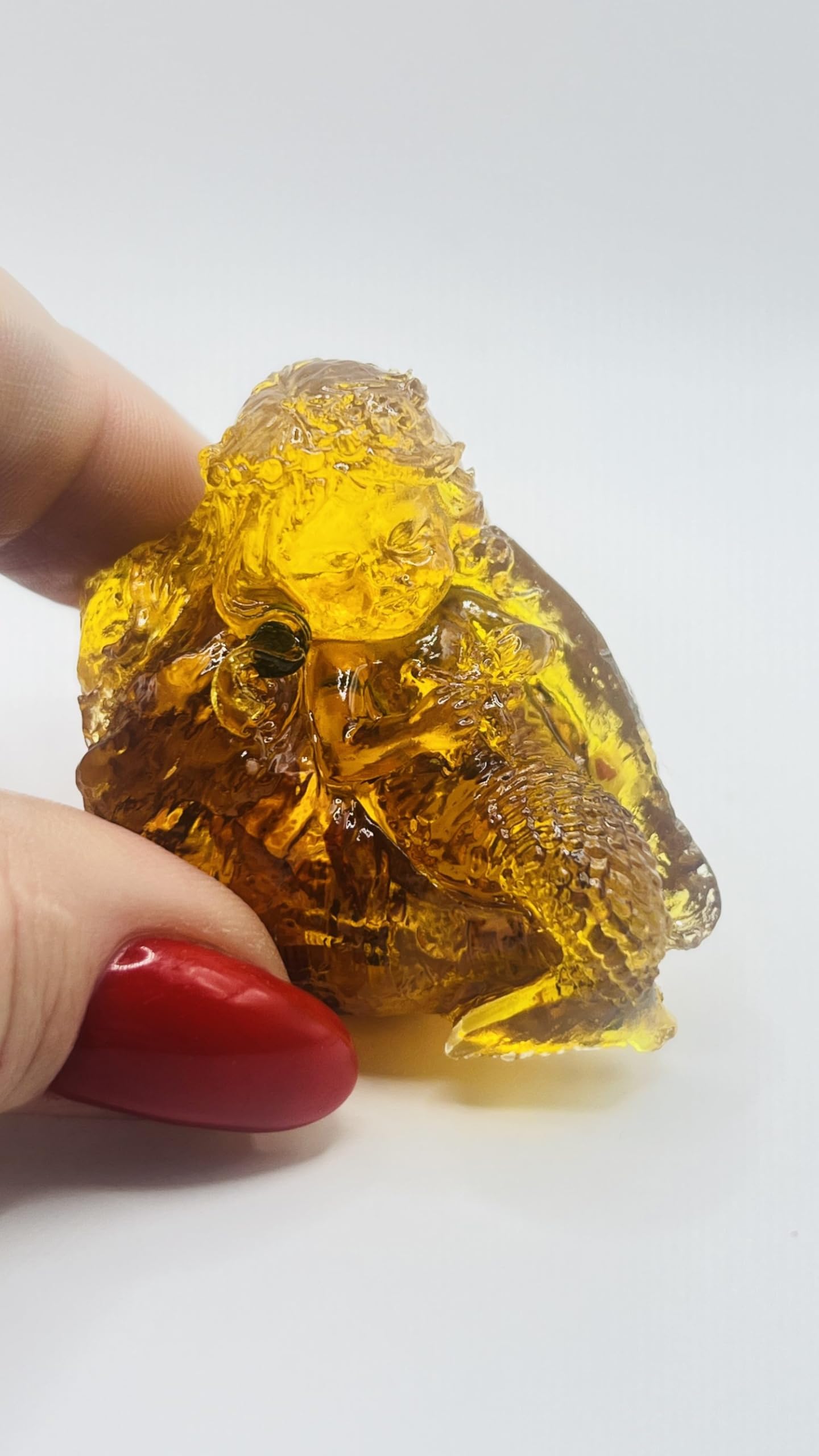 KIZIMA USA Handmade Amber Mermaid Figurine, Decorative Shell Statue