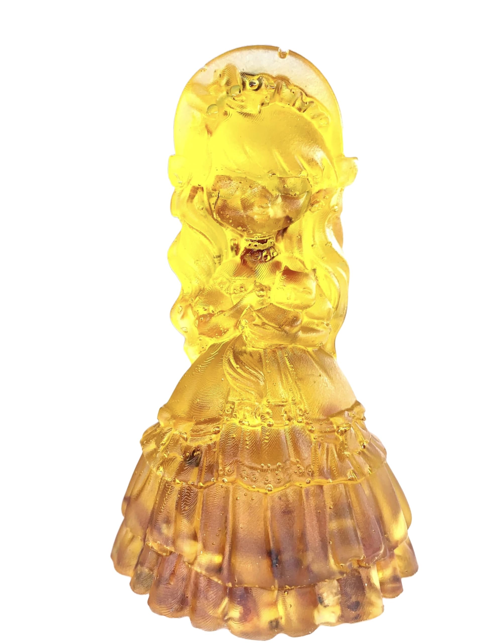 USA KIZIMA HANDMADE Figurine Girl With Cat Amber