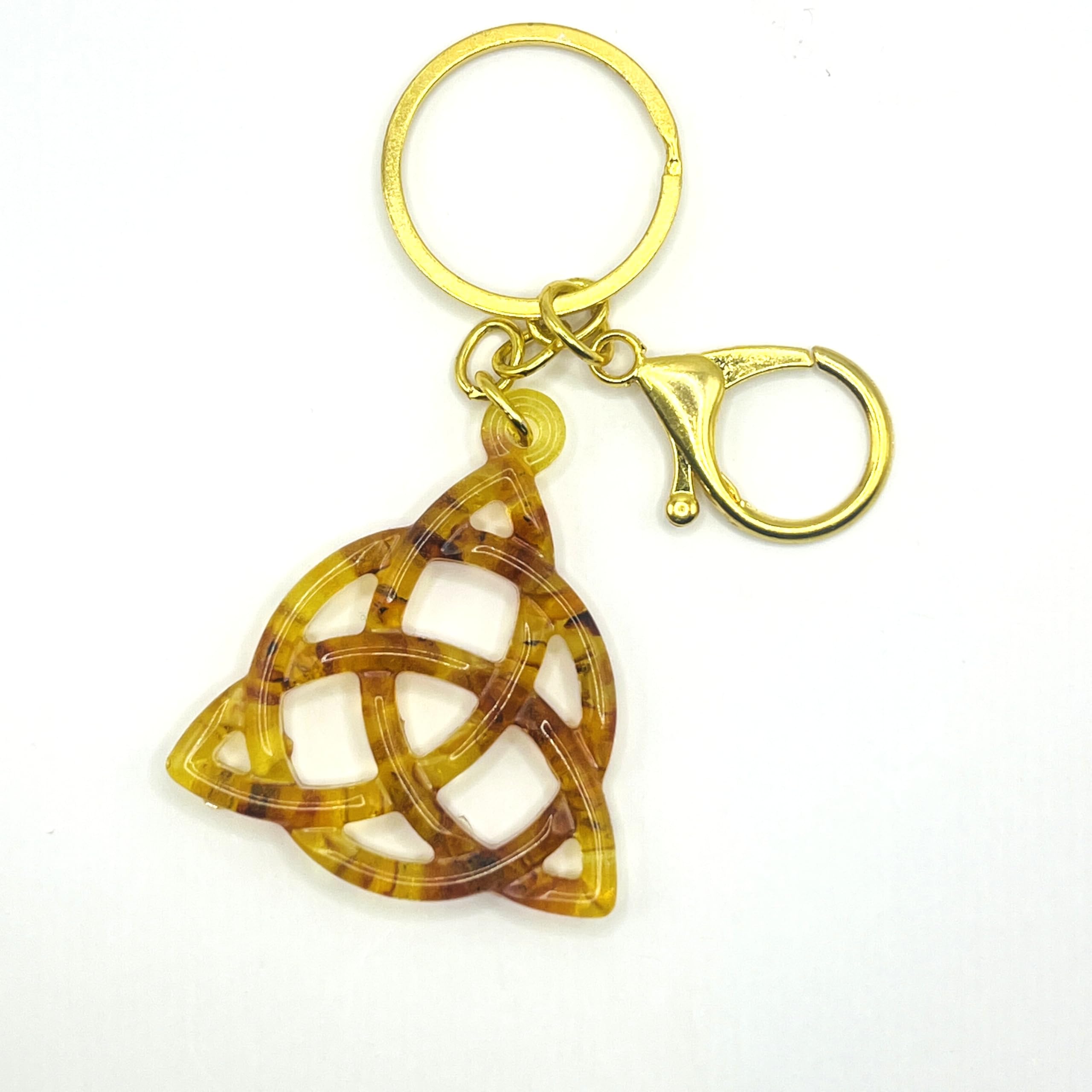 KIZIMA USA Handmade Amber TRIAD Keychain Pendant for Bag Universal Lucky Charm Car Accessory