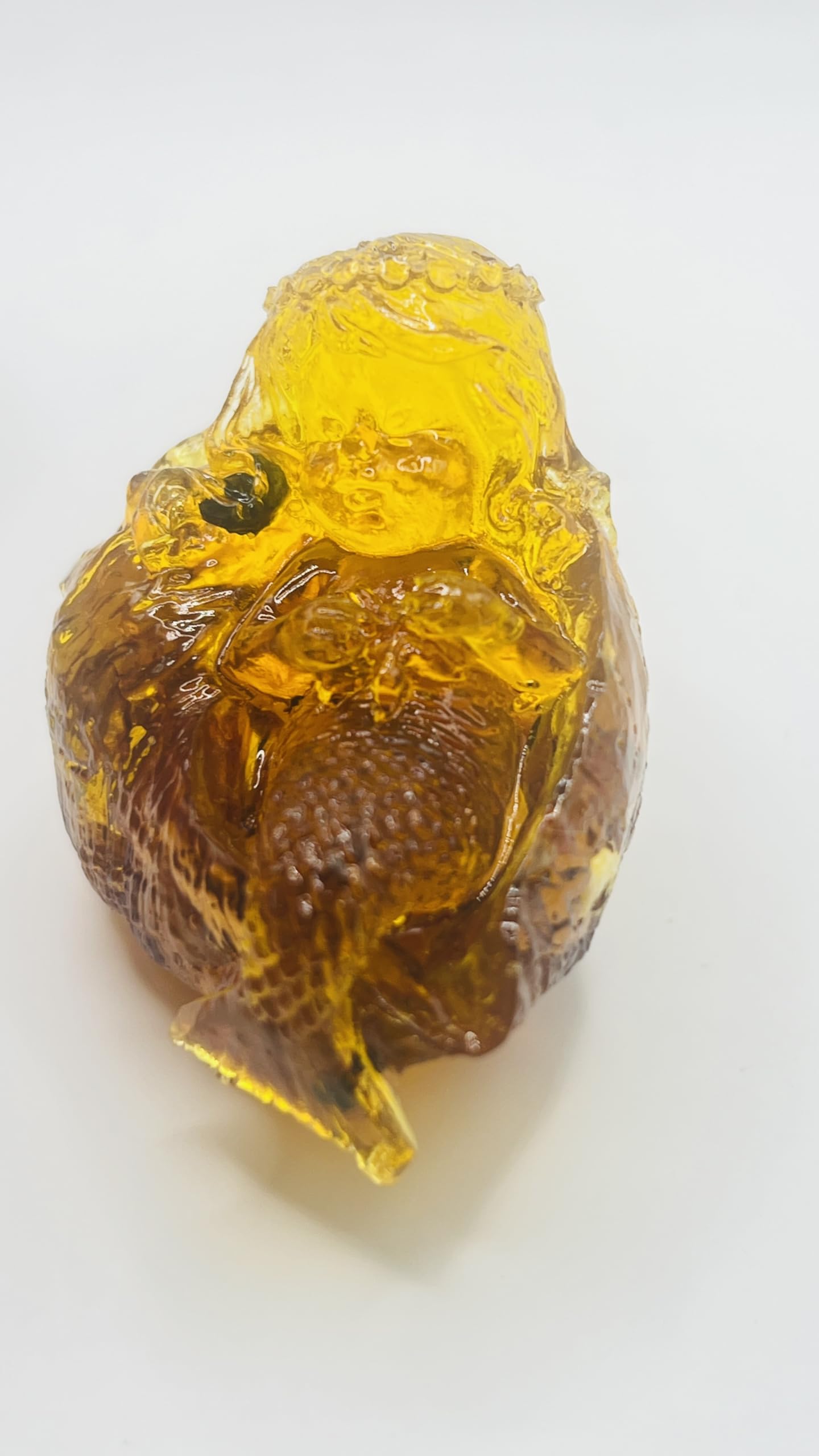 KIZIMA USA Handmade Amber Mermaid Figurine, Decorative Shell Statue
