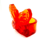 USA KIZIMA Handmade Amber Butterfly Candle Holder Tabletop Home Decor Decoration Candlestick Holiday Gift Idea Heirloom Gift Exchange Gift Idea Amber Mother's Day Gift