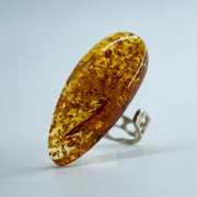 USA Ring Certified Natural Cognac Gem Amber Authors design Handmade KIZIMA