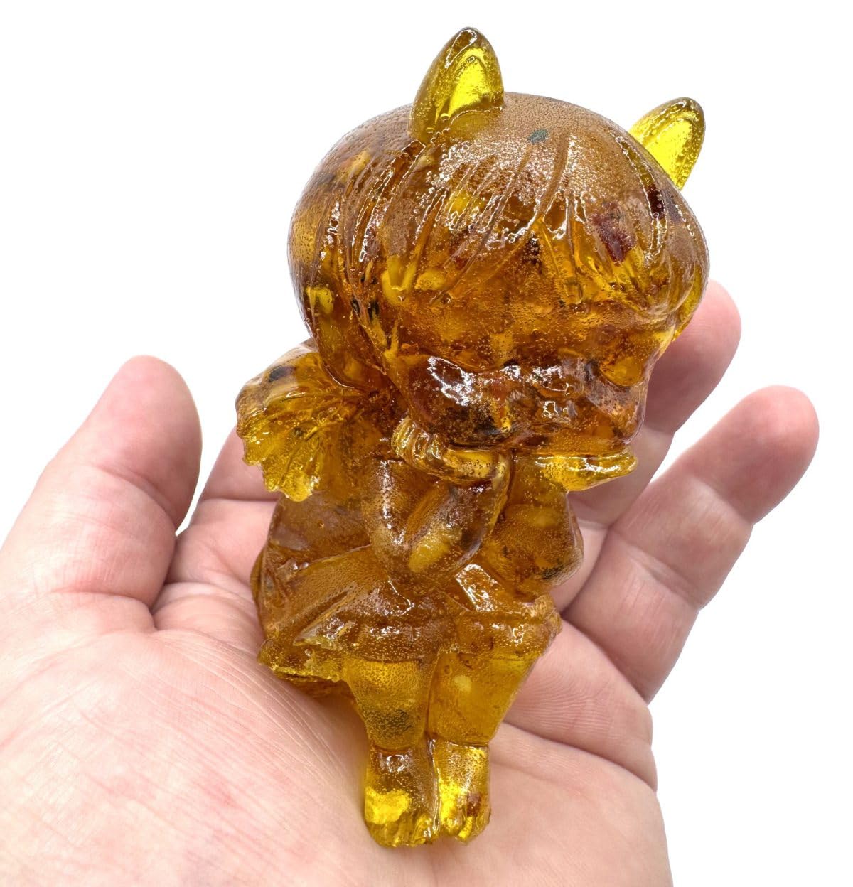 USA Handmade Charming Angel Figurine with Amber, Handcrafted Home Decor Statue, Decorative Collectible KIZIMA