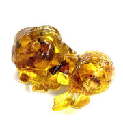 USA Handmade Amber Mermaid Figurine, 2.2 x 2.8 x 1.5 inches, Collectible Art Piece, KIZIMA