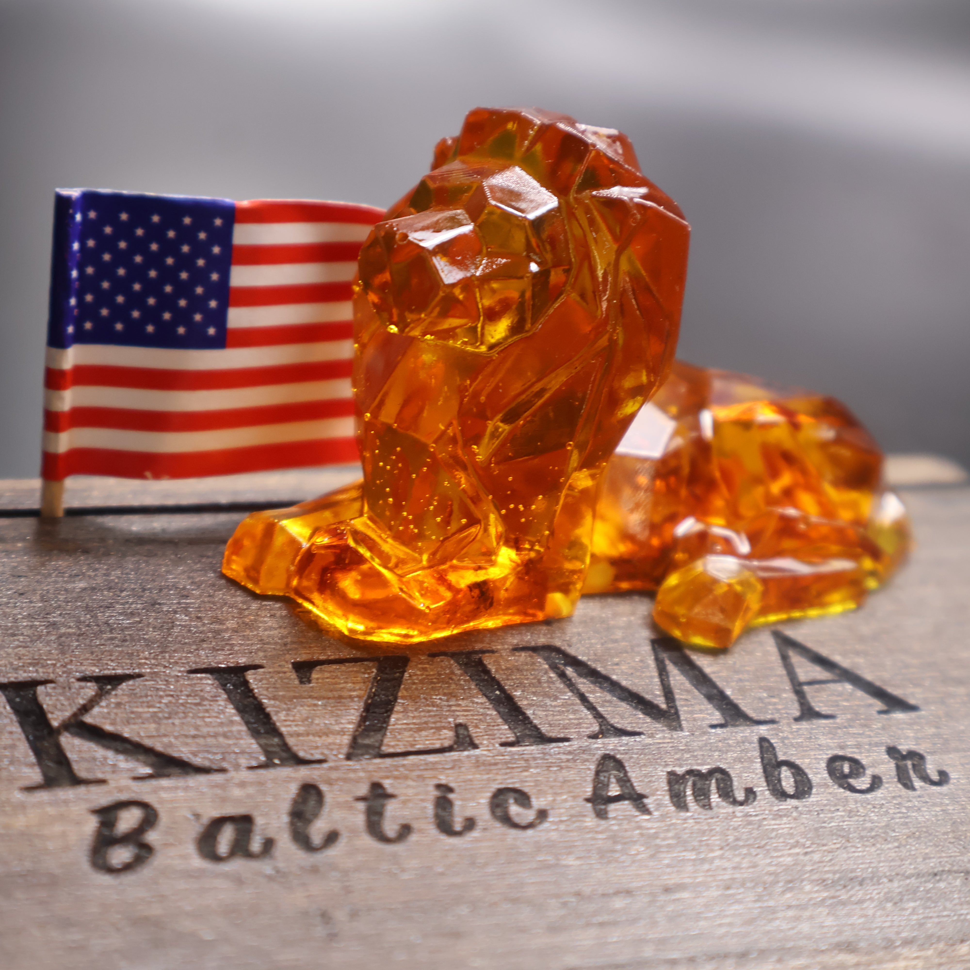 Leo Zodiac Lion Baltic Amber Figurine — Made in USA | KIZIMA®