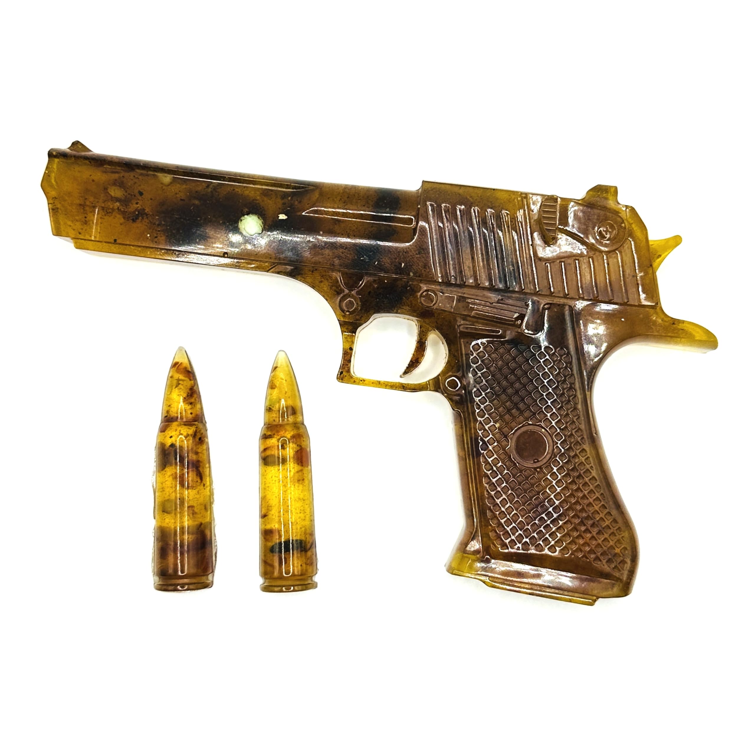USA Handmade Baltic Amber Gun Figurine, Decorative Home Accent, Collectible Art Piece, KIZIMA