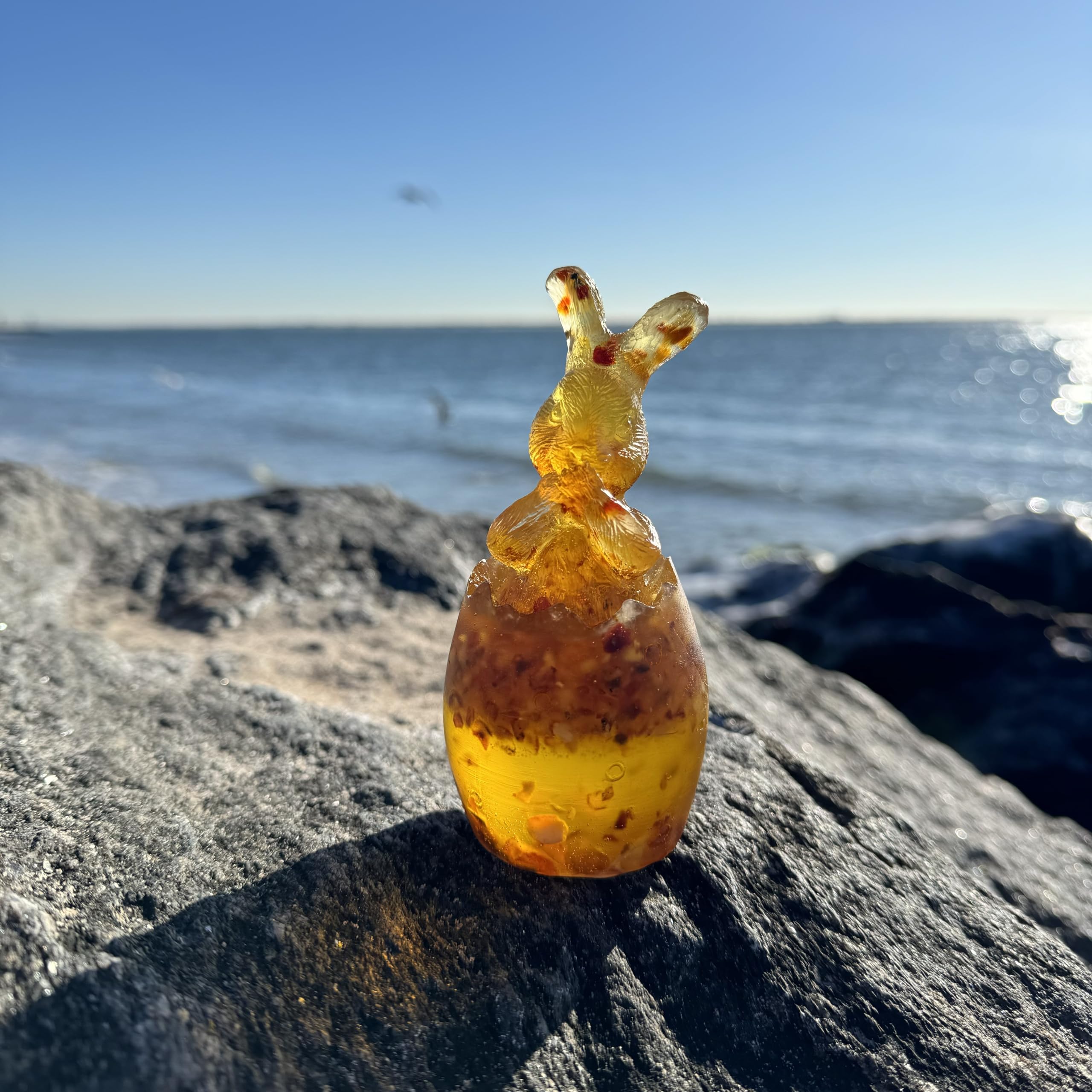 KIZIMA USA Handmade Bunny Home Decor Baltic Amber Rabbit
