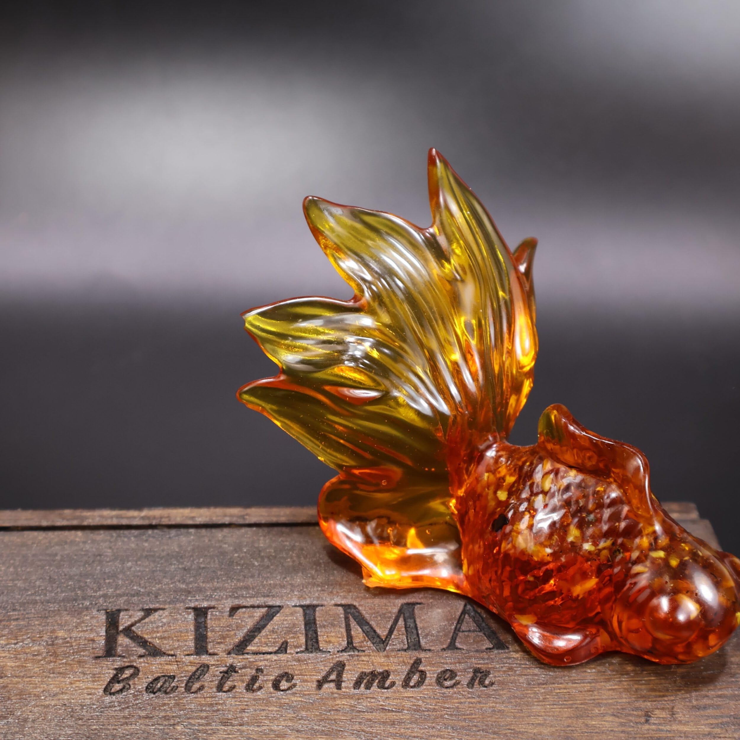 Goldfish Figurine Handmade NATURAL Baltic Amber home decor