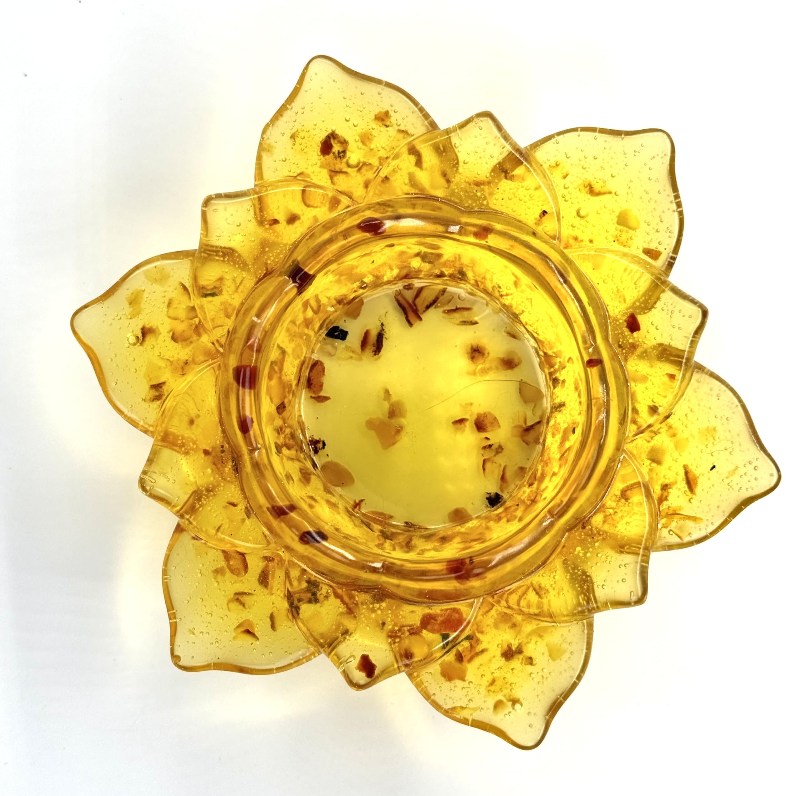 Handmade Flower Lotus Candlestick Baltic Amber Gift